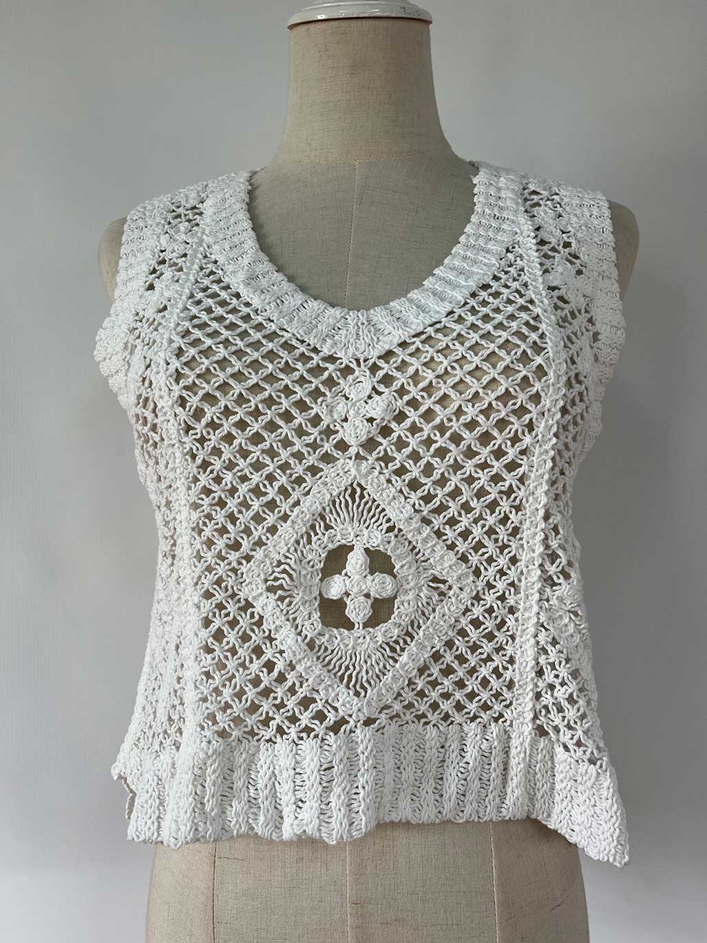 Women's hand crochet lacy with fringe