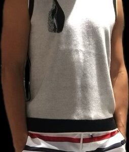 Men’s Jacquard100% Cashmere Bilayer Reversible Knitted Sleeveless Sweater