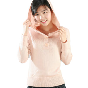 Women Mixed-spun Cashmere Long-sleeve Knitted Hoodie