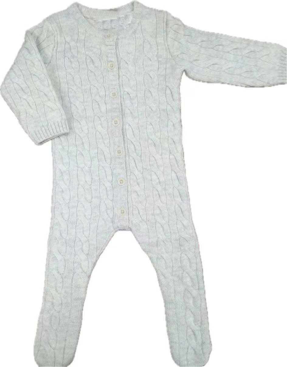 Organic Cotton Knitted Jumpsuit For 0~1-Year-old Baby
