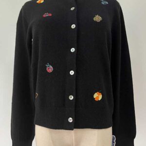 superfine 100% cashmere handmade-embroidery long-sleeve cardigan for woman