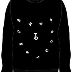 Men's two-colour-jacquard zodiac-pattern knitted 100% cashmere pullover