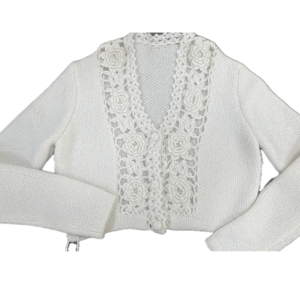 Women's cashmere knitted cardigan front-crochet thick warm