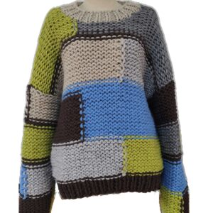 Men's Hand Knit Thick Pullover Handmade Crochet Sweater