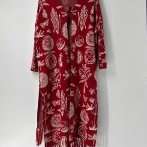 High Quality Jacquard Long Sleeve Women Knitted Overcoat