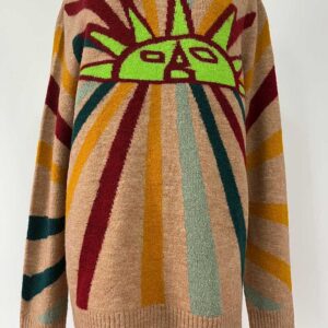 Custom Women's Long Sleeve Knit Jumper Winter Pullover Intarsia Sweater With Crew Neck Knitwear