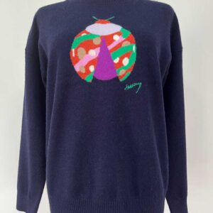 Custom Women Intarsia Pattern Sweater Long Sleeve Crew Neck Knitwear Ladies Clothes Knit Tops Women Cashmere Pullover